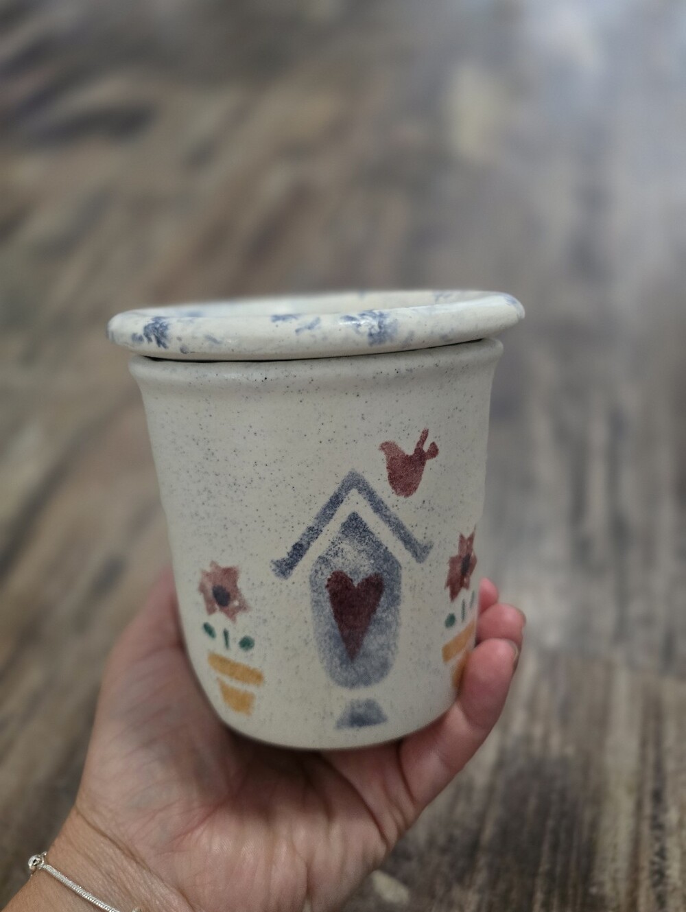 vintage Robinson Ransbottom Pottery Company 2-piece ceramic dip chiller
